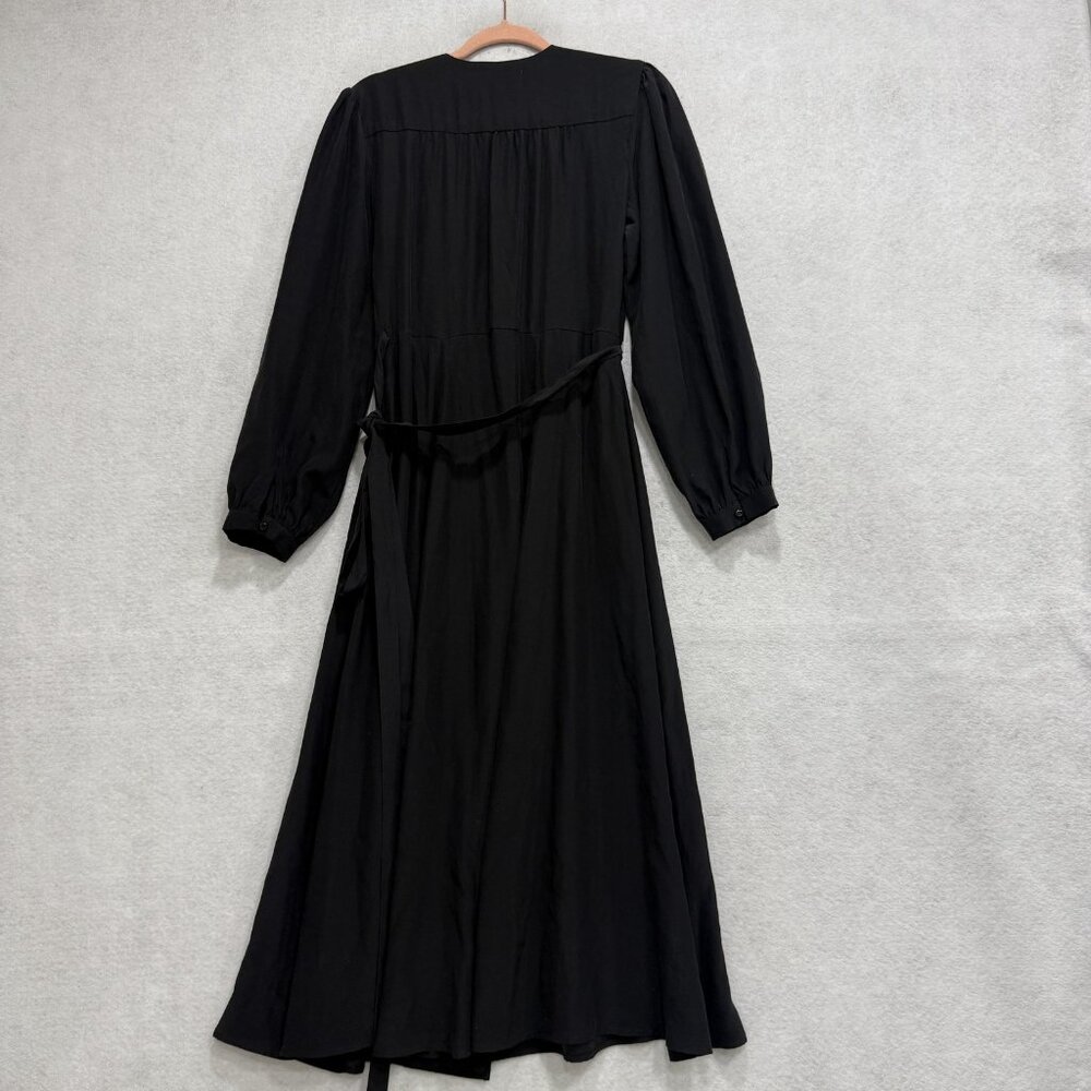 Christy Dawn Elsa Dress Womens Medium Black Wrap Maxi Long Sleeve Puff Boho USA - Picture 5 of 9